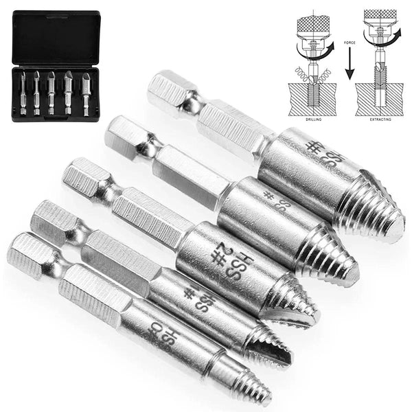 Extractor Drill - Kit 5 Extrator de Parafusos Danificados