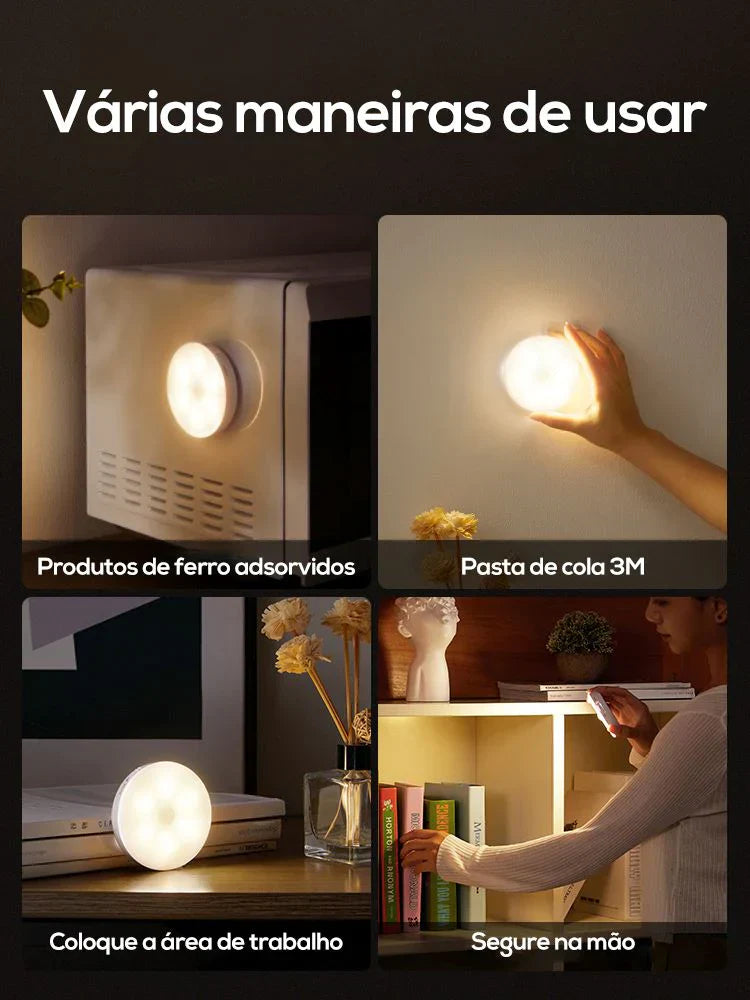 Lâmpada Inteligente Com Sensor de Movimento e Carregamento USB  Para Decoração de Quarto